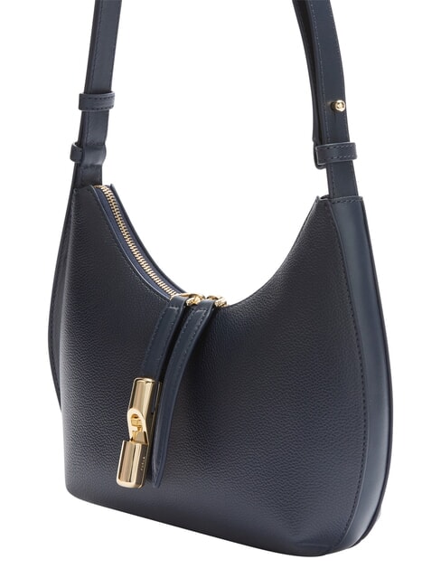 GOCCIA Umh&auml;ngetasche aus geh&auml;mmertem Leder Tintenblau - Damentaschen