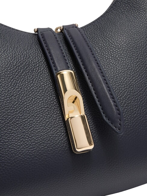 GOCCIA Umh&auml;ngetasche aus geh&auml;mmertem Leder Tintenblau - Damentaschen