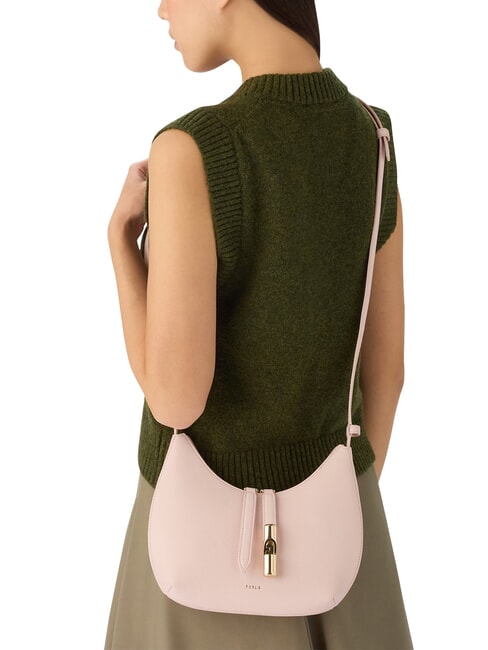 GOCCIA Umh&auml;ngetasche aus geh&auml;mmertem Leder Altrosa - Damentaschen