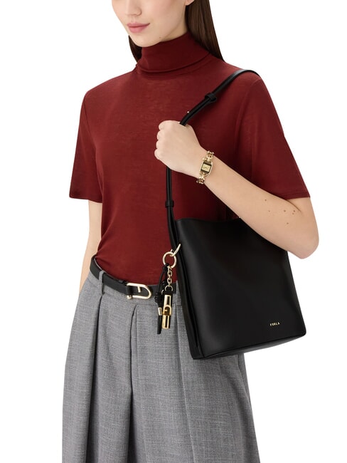 ROXIE Schultertasche, Leder Schwarz - Damentaschen