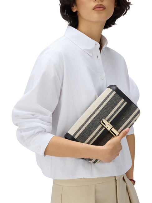 IRIDE Schultertasche, Leder Indigot&ouml;ne - Damentaschen