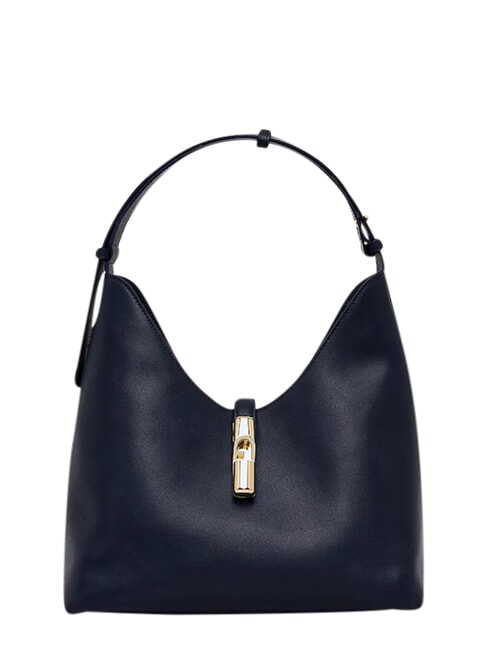 GOCCIA Umh&auml;ngetasche aus Leder Tintenblau - Damentaschen