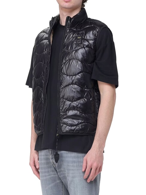 DANNY Wattierte Weste ohne Kapuze Schwarz/Naturbeige - &Auml;rmellose Jacken f&uuml;r M&auml;nner