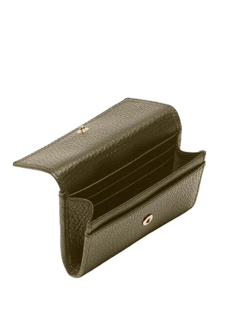 METALLIC SOFT Kartenetui aus geh&auml;mmertem Leder Lorbeergr&uuml;n - Brieftaschen Damen
