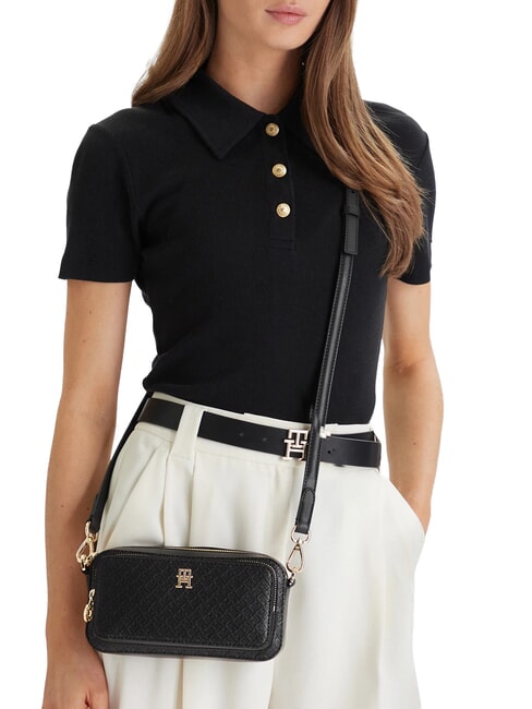 TH DAILY Mini-Schultertasche / Umh&auml;ngetasche Schwarz - Damentaschen