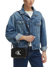 CALVIN KLEIN BOLD MONOGRAM Mini-Umh&auml;ngetasche Schwarz/Wei&szlig; - Damentaschen - 2