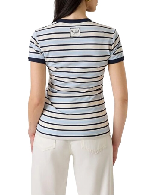 STRIPED MINI 4G LOGO Gestreiftes T-Shirt Cremewei&szlig; und Schatten - T-Shirts und Tops f&uuml;r Damen