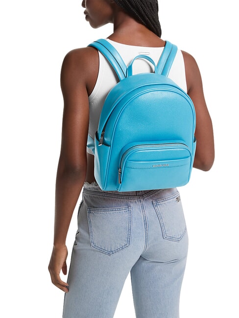 BEX Rucksack mit Vordertasche, aus Leder Santorini Blau - Damentaschen