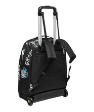 SEVEN GRAFFITI BOY 2-r&auml;driger Trolley-Rucksack, fest Schwarz - Rucks&auml;cke mit Trolleyfunktion - 7