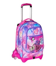 SJGANG TINYPATCH GIRL 3-r&auml;driger Trolley-Rucksack, abnehmbar SCHWARZ GESTREIFTER WALD - Rucks&auml;cke mit Trolleyfunktion - 7