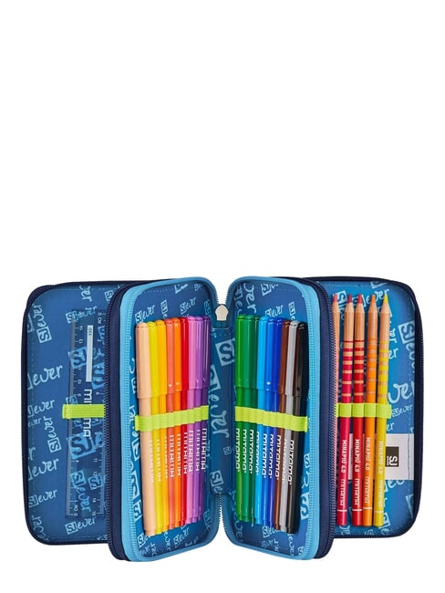SJ EVER Federm&auml;ppchen mit 3 Rei&szlig;verschl&uuml;ssen Glockenblume t&uuml;rkis - Etuis und Zubeh&ouml;r