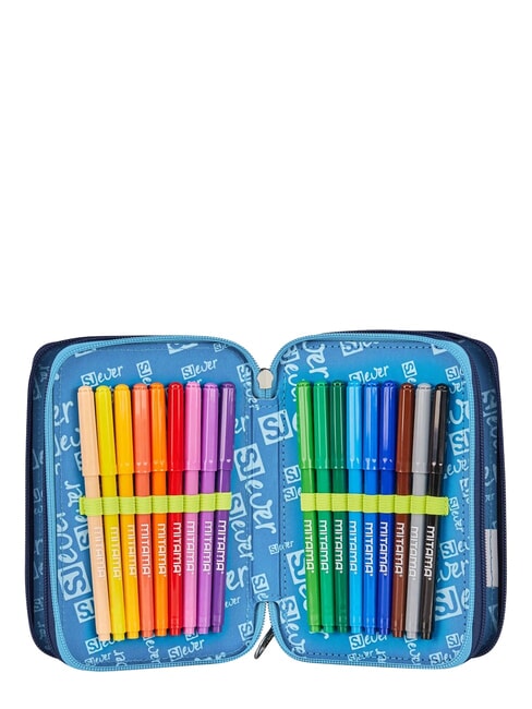 SJ EVER Federm&auml;ppchen mit 3 Rei&szlig;verschl&uuml;ssen Glockenblume t&uuml;rkis - Etuis und Zubeh&ouml;r