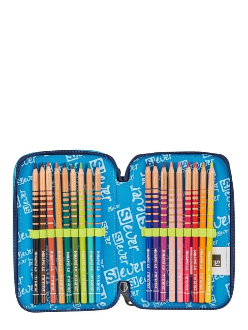 SJ EVER Federm&auml;ppchen mit 3 Rei&szlig;verschl&uuml;ssen Glockenblume t&uuml;rkis - Etuis und Zubeh&ouml;r