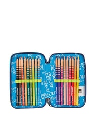 SJGANG SJ EVER Federm&auml;ppchen mit 3 Rei&szlig;verschl&uuml;ssen Glockenblume t&uuml;rkis - Etuis und Zubeh&ouml;r - 6