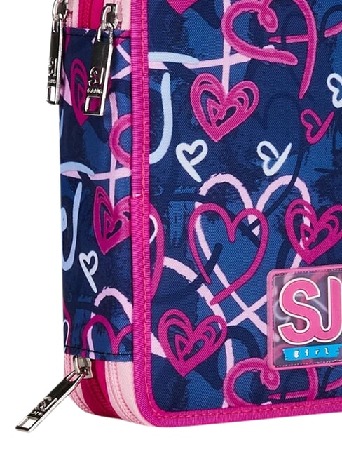 DOODLE HEART Federm&auml;ppchen mit 3 Rei&szlig;verschl&uuml;ssen wahre Marine - Etuis und Zubeh&ouml;r