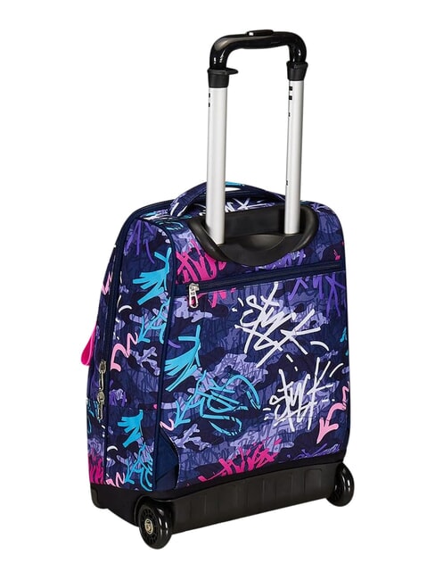 GRAFFITIMIX 2-r&auml;driger Trolley-Rucksack, fest montiert BLAU H&Ouml;FLICH - Rucks&auml;cke mit Trolleyfunktion
