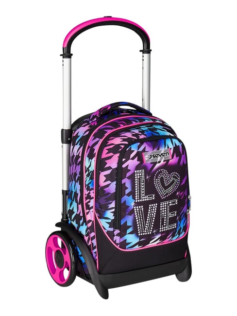 GLOW LOVE Abnehmbarer 2-Rad-Trolley-Rucksack Schwarz - Rucks&auml;cke mit Trolleyfunktion