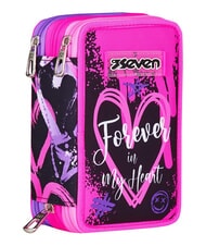 SEVEN GET TOGETHER Federm&auml;ppchen mit 3 Rei&szlig;verschl&uuml;ssen rosa Erdbeere - Etuis und Zubeh&ouml;r - 3