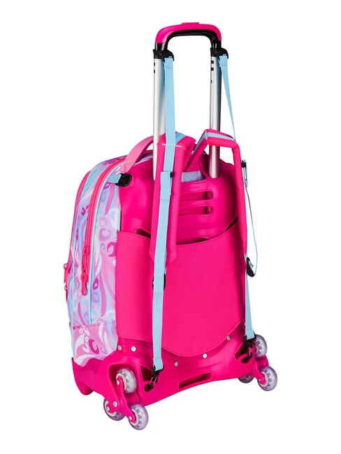 PLUSHY RABBIT 3-r&auml;driger Trolley-Rucksack, abnehmbar rosa Puppe - Rucks&auml;cke mit Trolleyfunktion