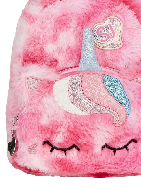 PLUSHY ANIMALS Mini-Pelzrucksack SCHWARZ GESTREIFTER WALD - Rucks&auml;cke f&uuml;r Schule &amp; Freizeit