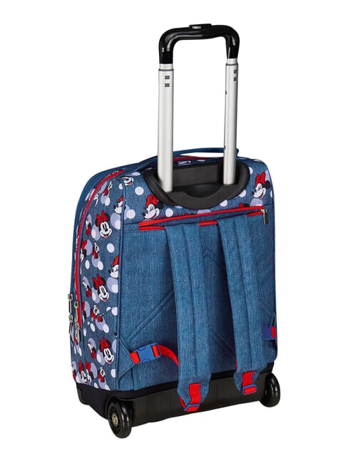 PRETTIED UP 2-r&auml;driger Trolley-Rucksack, fest montiert Denim - Rucks&auml;cke mit Trolleyfunktion