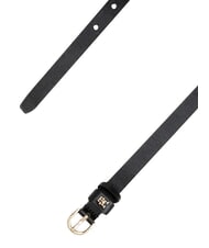 TOMMY HILFIGER TH LOGO d&uuml;nner Lederg&uuml;rtel f&uuml;r Damen Schwarz - G&uuml;rtel - 4