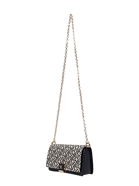 TH HER Mini-Tasche mit Ketten-Schulterriemen blau mono - Damentaschen
