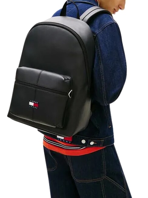 TJ ESS DAILY PU Rucksack mit Vordertasche Schwarz - Rucks&auml;cke f&uuml;r Schule &amp; Freizeit