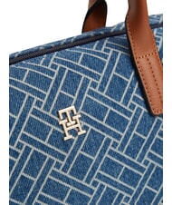 TOMMY HILFIGER POPETTE Handtasche mit Schulterriemen blauer Denim - Damentaschen - 4