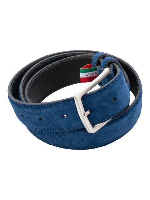 BASIC Lederg&uuml;rtel mit gepr&auml;gtem Logo hellblau - G&uuml;rtel