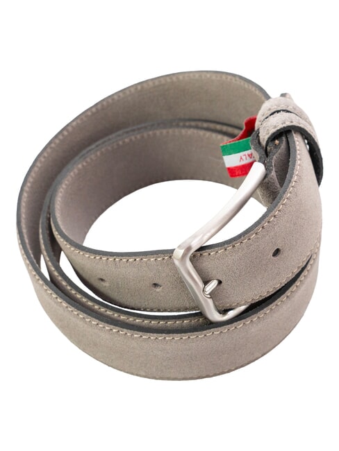 BASIC Lederg&uuml;rtel mit gepr&auml;gtem Logo Taupe - G&uuml;rtel
