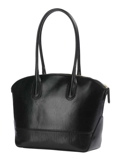 IOLANDA Leder-Schultertasche Schwarzes Gold - Damentaschen