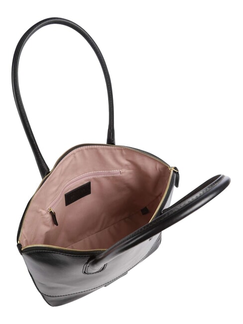 IOLANDA Leder-Schultertasche Schwarzes Gold - Damentaschen