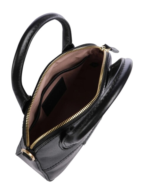 IOLANDA Mini-Handtasche aus Leder mit Schulterriemen Schwarzes Gold - Damentaschen