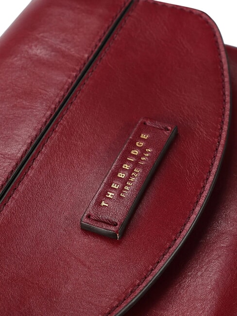 IOLANDA Schultertasche, Leder Johannisbeere / Gold - Damentaschen