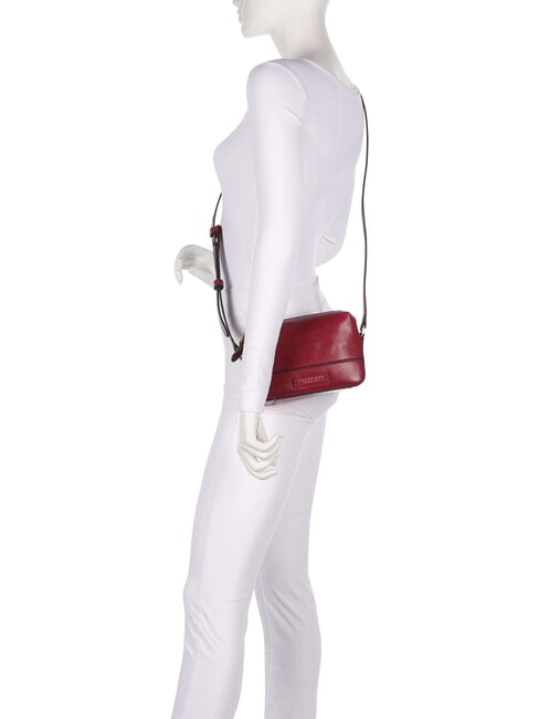 IOLANDA Kleine Schultertasche aus Leder Johannisbeere / Gold - Damentaschen