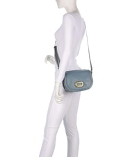 THE BRIDGE ILARIA Umh&auml;ngetasche aus Leder Himmelblau mit Gold abb - Damentaschen - 6