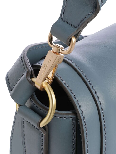 ILARIA Umh&auml;ngetasche aus Leder Himmelblau mit Gold abb - Damentaschen