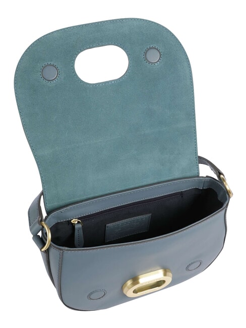 ILARIA Umh&auml;ngetasche aus Leder Himmelblau mit Gold abb - Damentaschen