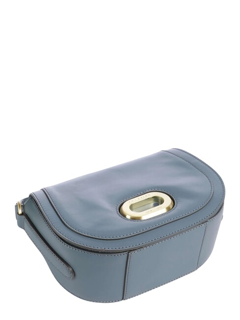 ILARIA Umh&auml;ngetasche aus Leder Himmelblau mit Gold abb - Damentaschen