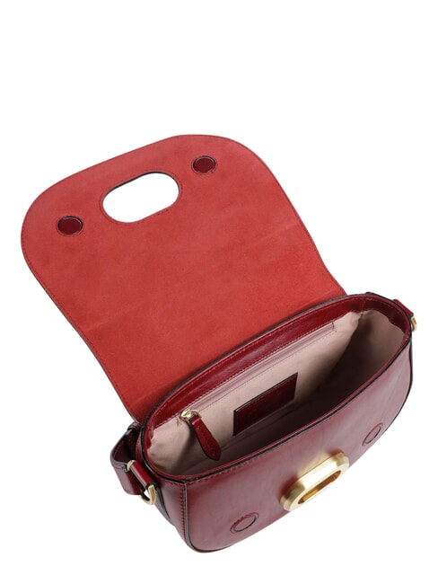 ILARIA Umh&auml;ngetasche aus Leder Johannisbeere / Gold - Damentaschen
