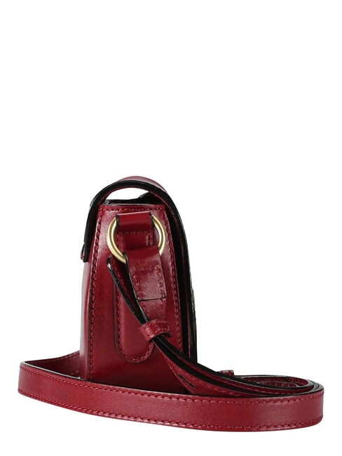 ILARIA Mini-Umh&auml;ngetasche aus Leder Johannisbeere / Gold - Damentaschen