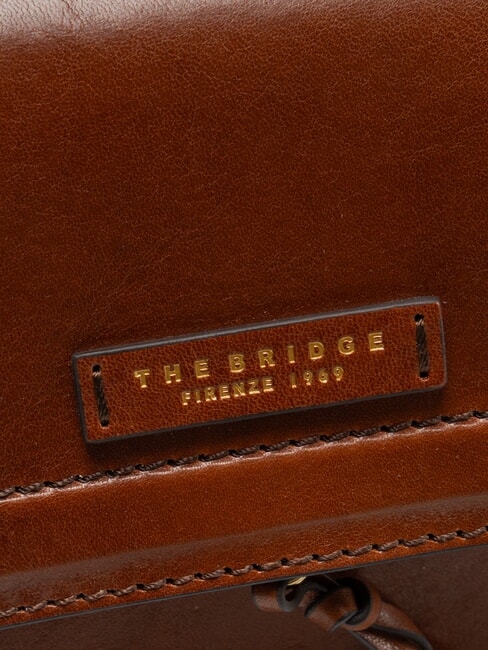 ELBA Ledertasche mit Schulterklappe BRAUN - Damentaschen