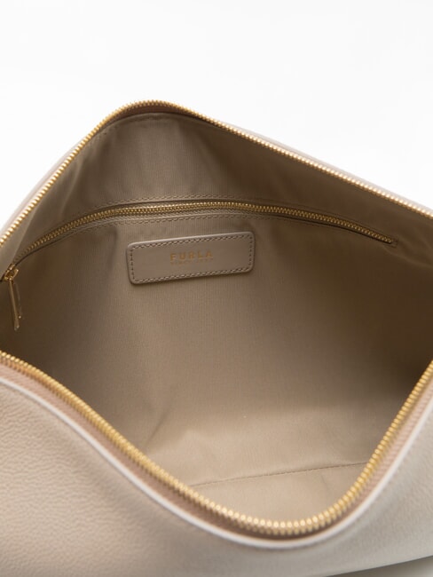 DEBBY Schultertasche, Leder Leinen - Damentaschen