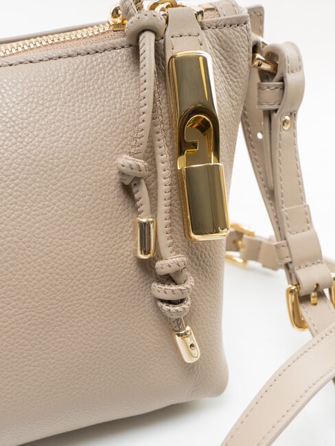 DEBBY Schultertasche, Leder Leinen - Damentaschen