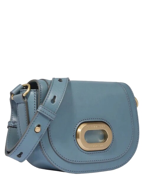 ILARIA Mini-Umh&auml;ngetasche aus Leder Himmelblau mit Gold abb - Damentaschen