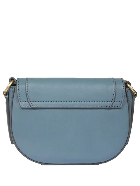 ILARIA Mini-Umh&auml;ngetasche aus Leder Himmelblau mit Gold abb - Damentaschen