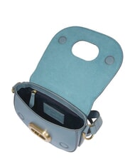 THE BRIDGE ILARIA Mini-Umh&auml;ngetasche aus Leder Himmelblau mit Gold abb - Damentaschen - 4