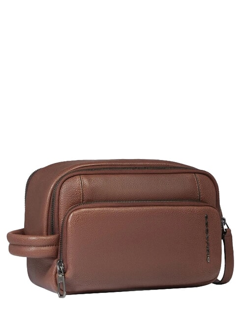 CRONUS Kosmetikkoffer aus Leder BRAUN - Beauty-Case