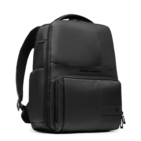 WOLLEM 14-Zoll-Laptop-Rucksack aus Ledermix Schwarz - PC-Rucks&auml;cke